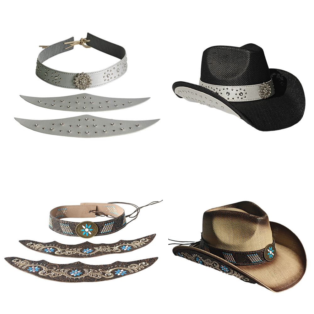 Cowboy Hat Three-piece Set Acc - Cowboy Hat Straw recension och pris