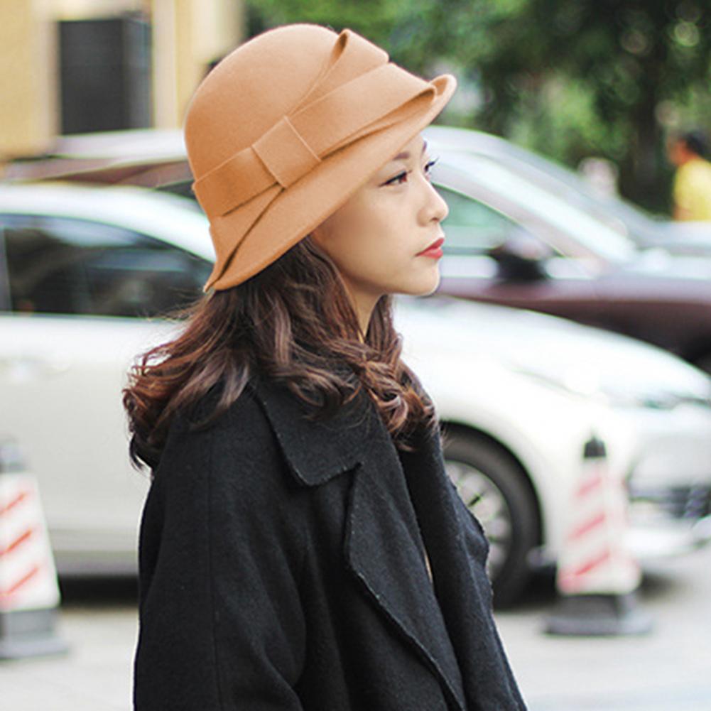 Elegant Vintage Bowknot Wool F - Fedora Hat Wool recension och pris