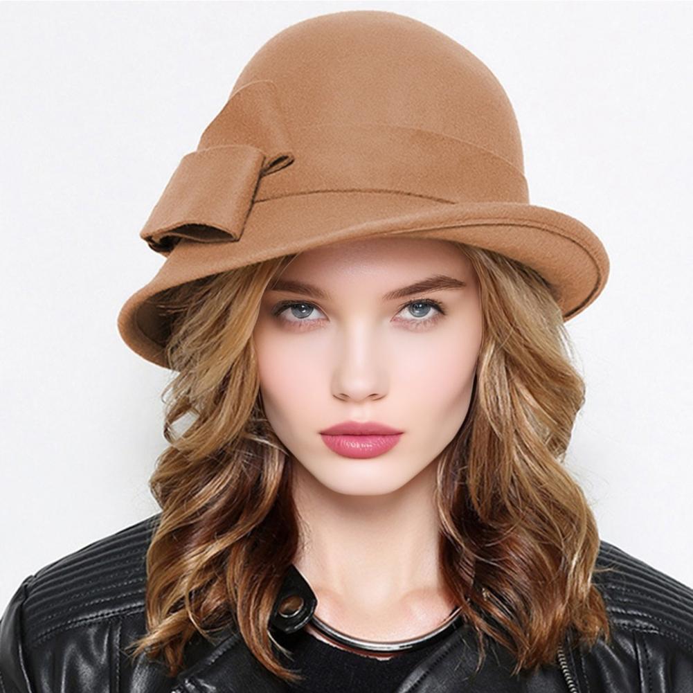 Elegant Vintage Bowknot Wool F - Fedora Hat Wool recension och pris