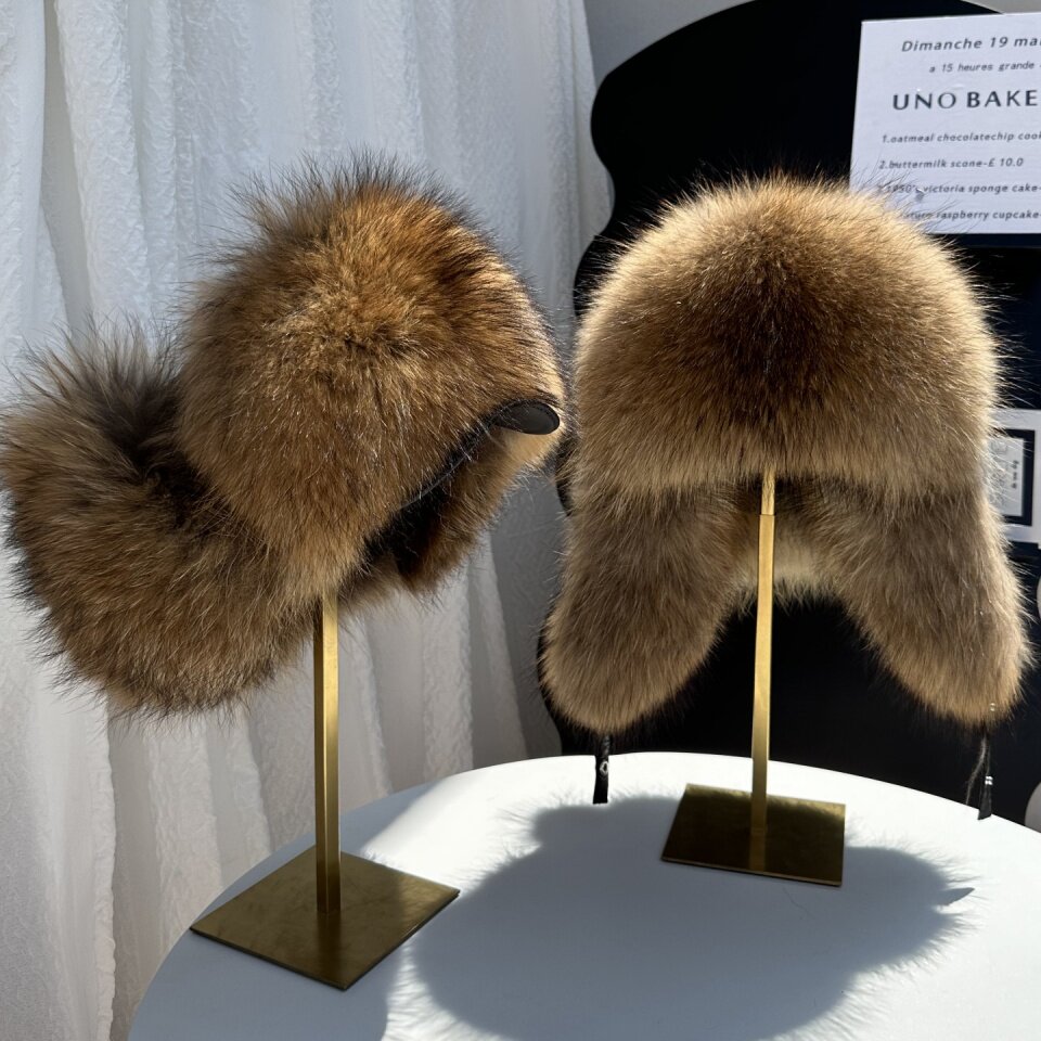 Real Fox Fur Trapper Hat Men W - Trapper Hat Ear Flap recension och pris