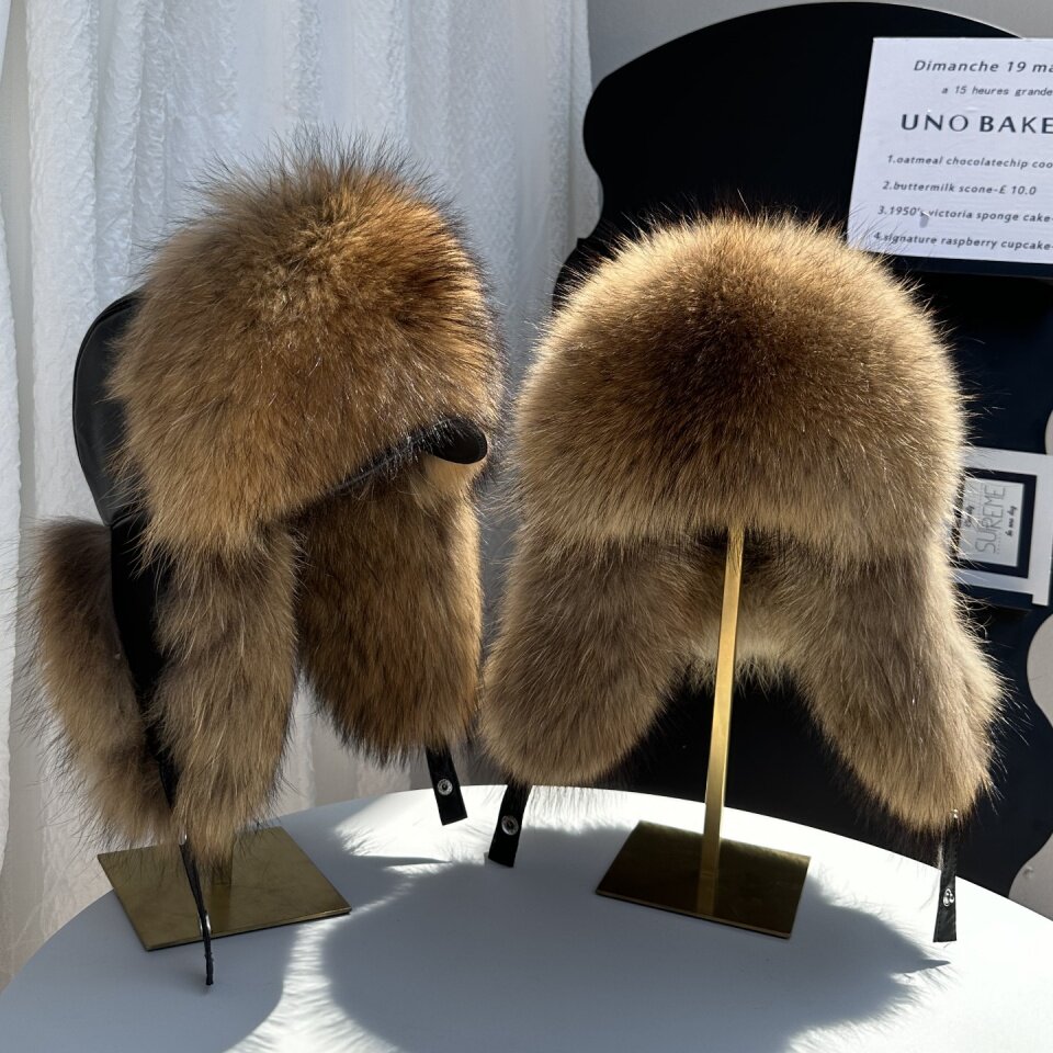 Real Fox Fur Trapper Hat Men W - Trapper Hat Ear Flap recension och pris