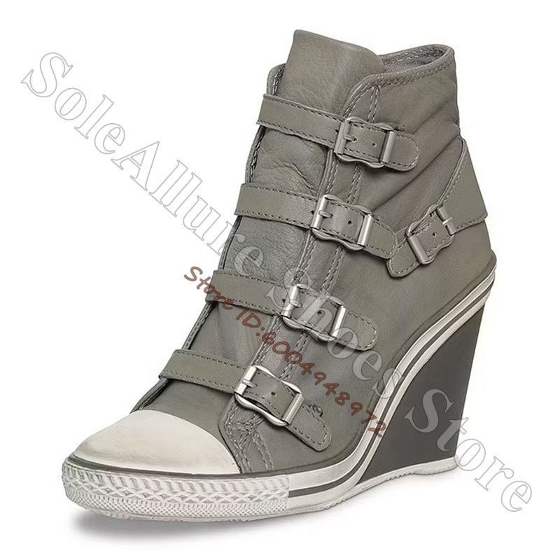 Grey Multi Buckle High Top Wed - Running Cap Lightweight recension och pris